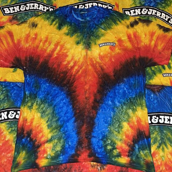 Vintage Ben and Jerrys Ice Cream Tie Dye Promo T-Shirt - Size Small - Picture 2 of 10
